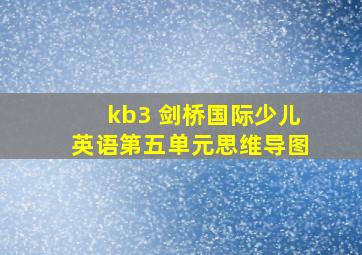 kb3 剑桥国际少儿英语第五单元思维导图